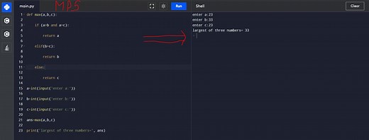 Take Three Numbers As Arguments And Returns The Largest Of Them Python