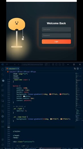 13 Pull This String 😳 Login Appears! 💡 | HTML CSS JS #shorts