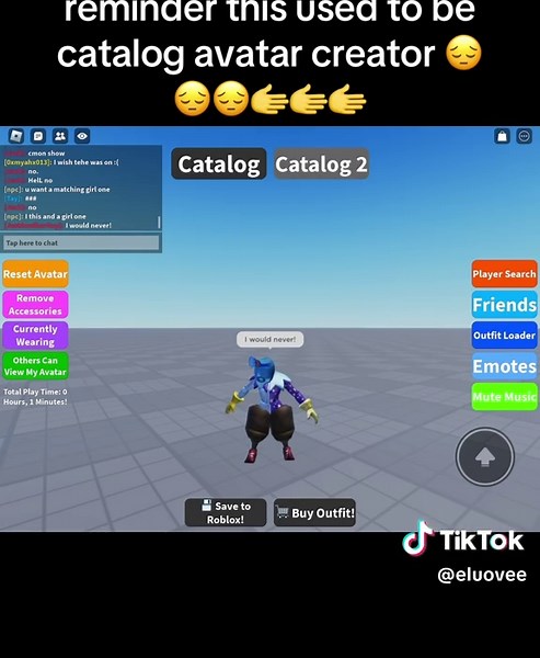 Old Catalog Avatar Creator Memories 🌟