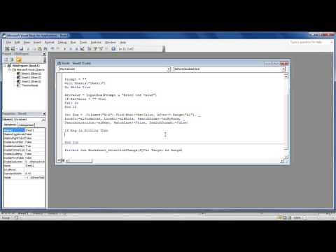 How to Search in Excel via VBA Code
