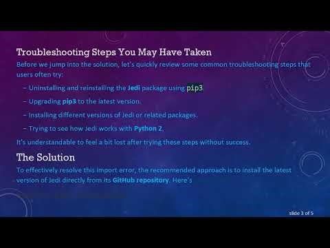 Resolving the ImportError with Jedi in Python 3.6.8