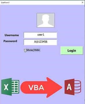 How to login access database using Excel userform #vba