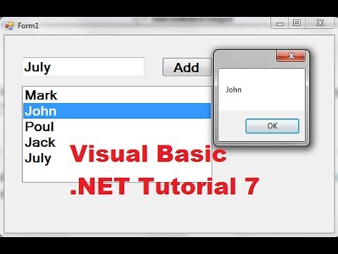 Visual Basic .NET Tutorial 7 - How to use a Listbox in VB.NET