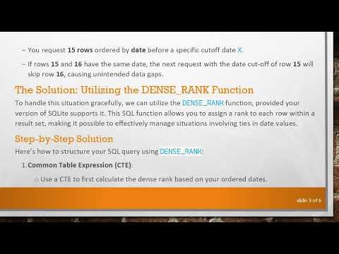 Solving SQLite Limit and Date Filter Issues