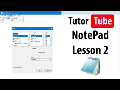 Notepad Tutorial - Lesson 2 - Typing and Working with Text and Undo Option