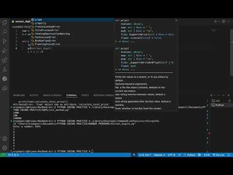 Extract Digits from a number - Python Code