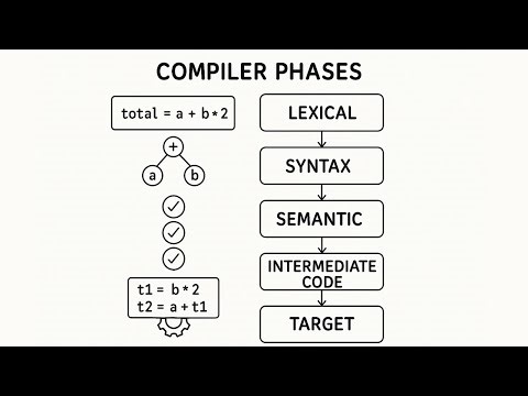 Example of Compiler Phases: Lexical, Syntax, Semantic, Intermediate Code, and Target