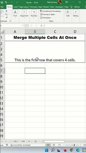 Merging Columns in Multiple Sets of Rows at Once - Excel Tips and Tricks