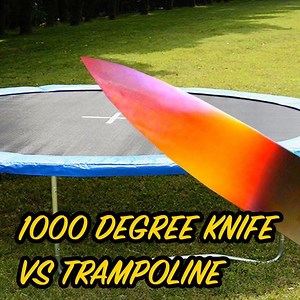 40K views · 318 reactions | Who remembers the Hot Knife craze? In this video I carry out an experiment to see how a trampoline and other objects react to a 1000 degree red hot knife. Please do not try this at home! | Brainfoo | Facebook