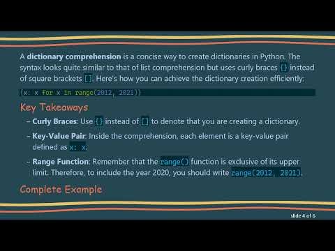 Creating a Dictionary with List Comprehension in Python