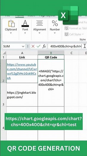 Excel Shortcut 85 - QR code generator in Microsoft Excel 365