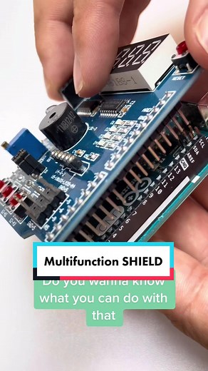 Amazing project with a multifunctional shield for Arduino UNO and how to work with it #arduino #elektriker #engineer #fyp