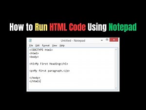 💻 How to Run HTML Code using Notepad 🚀