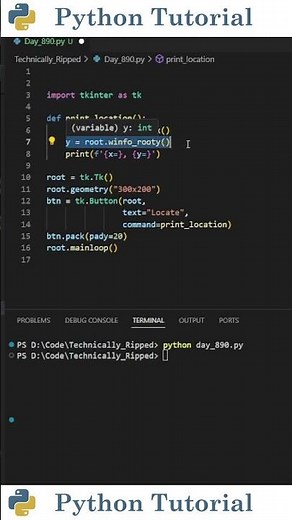 Find the Screen Location of a Tkinter Window | Python Tutorial