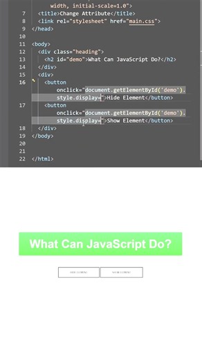 How to Hide and Show HTML Element Using JavaScript?