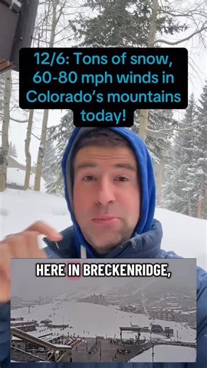 Chris Bianchi on Instagram: "12/6: Tons of snow, 60-80 mph winds in Colorado’s mountains today! #weather #meteorologist #colorado #denver #snow #wind"