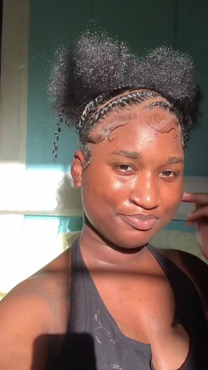 Natural Hairstyle Tutorial: Cornrow & Two Puffs for 4B Natural Hair