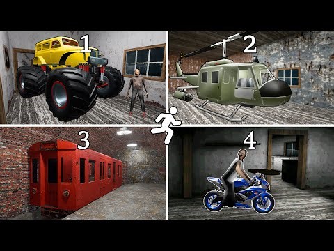 Granny 1 2 3 4 Escape With All Vehicles !! NEW Granny MOD - Gameplay Animation (Mix 13)