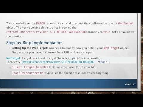 How to Send a Patch Request Using Postman and Java