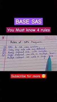 sas programming for beginners . #sas notes 📒