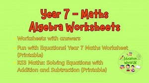 Algebra Equations Worksheets: UK Year 7 / Grade 6 (printable) - Etsy UK