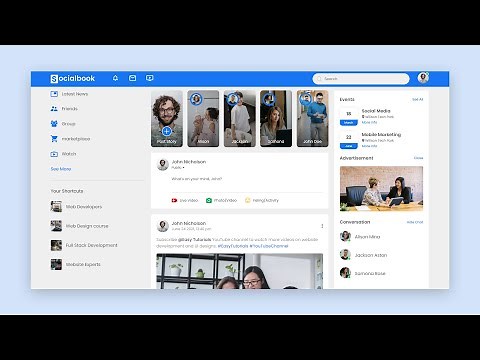 How To Make Website Like Facebook Using HTML & CSS | Build Social Media Website Step By Step