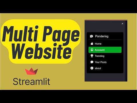 Create Multi Pages websites using Streamlit | Python