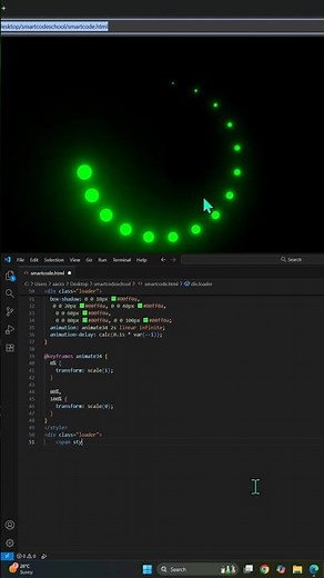 Glowing Loader Animation Using HTML & CSS 💡 | Modern Preloader Effect | Smart Code School #coding