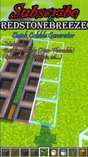 How To Make a Super Fast Cobblestone Generator in Minecraft!