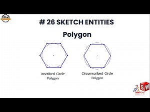 SolidWorks Tutorial: How to make a Polygon, Inscribe Circle, and Circumscribed Circle