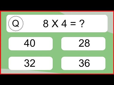 20 Multiplication Quiz Exercises for Kids