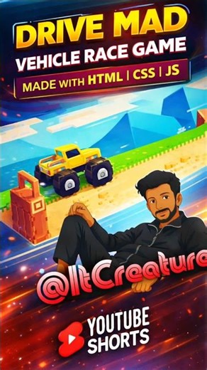 Drive mad Vehicle race Game 🏎️ | Built with html , css and JS #Shorts #coding #games