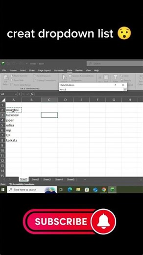 Create Dropdown List in Excel in 10 Seconds ✅ | Data Validation Trick #excel #exceltips #exceltricks