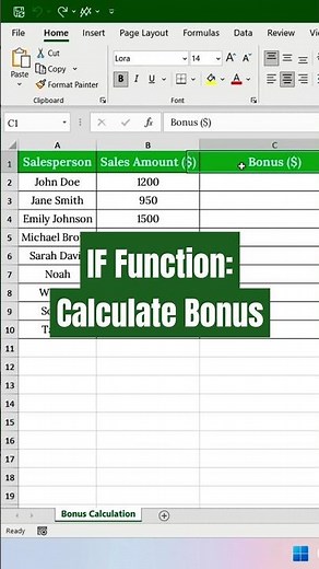 Calculate Bonus Based on Sales in Excel!