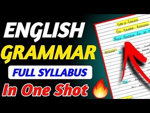Class 10 Complete ENGLISH GRAMMAR - Tenses, Modals, Reported Speech, Subject Verb Agreement