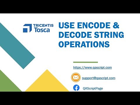 Tosca Tutorial | Lesson 40 - Use Base64 String Operations | Encode and Decode text |