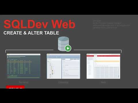 Oracle SQL Developer Web: CREATE and EDIT TABLEs
