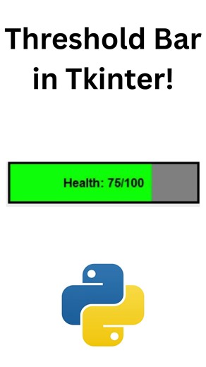 Health Bar Widget with Threshold Effect in Python Tkinter #python #tkinter #gamedev