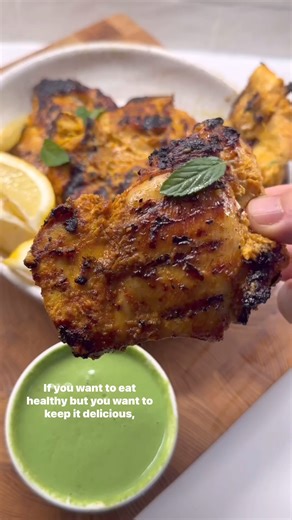 Easy homemade grilled “tandoori” style chicken - the chicken and sauce combo here is next level! Full recipe in the comments here. #lowcarb #lowcarbrecipes #ketorecipes #keto #healthyrecipes #goodmoodfood | Shred Happens