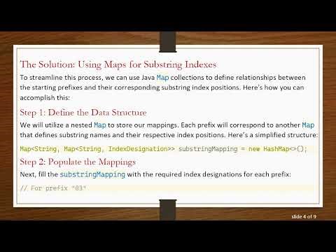 How to Create a Map of Substring Indexes in Java
