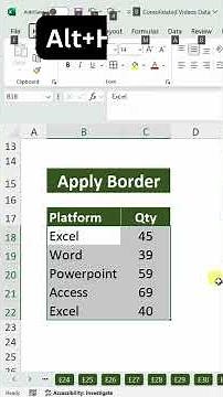 How to Quickly Apply and Erase Border in Excel