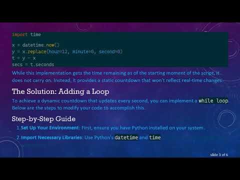 How to Loop Your Countdown Timer in Python for Real-Time Results