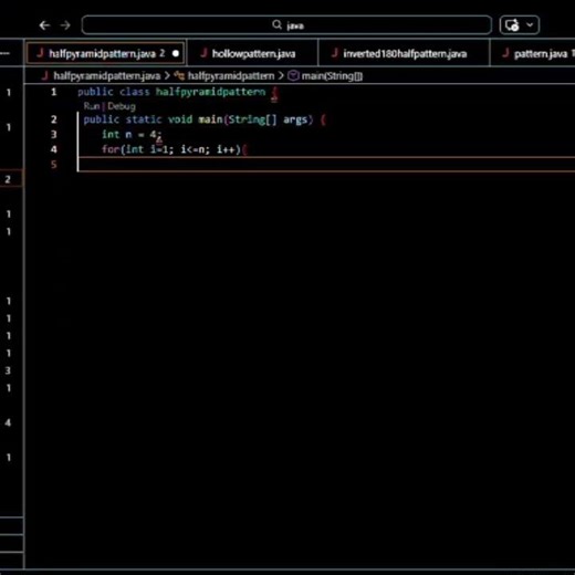 Java Half Pyramid Complete Tutorial #programming #java #coding #pattern #shorts #javaprogramming