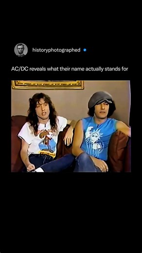 495K views · 14K reactions | The band AC/DC has consistently revealed that their name stands for "Alternating Current/Direct Current" electricity. The name originated when the Young brothers' sister, Margaret, saw the abbreviation on the back of her sewing machine and suggested it to the band, as they felt it perfectly symbolized their raw, high-energy rock and roll sound. Credit: Entertainment Tonight | History In Pictures | Facebook