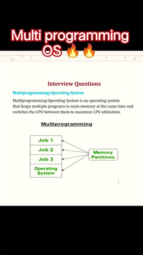 What is Multiprogramming Operating System? | OS in 10 Seconds 🔥#shorts #os