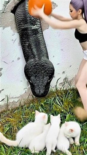 Python Targets a Family of Cats — Tense Wildlife Moment