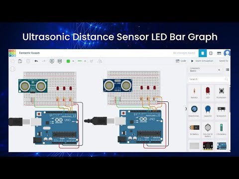 Ultrasonic Distance Sensor LED Bar Graph | Robotics Project