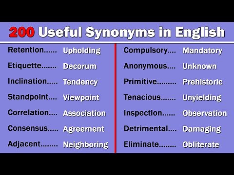 200 Useful Synonym Words in English | Build up Your English Vocabulary