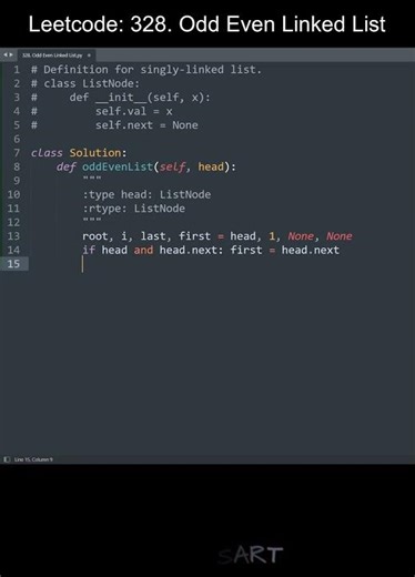 Leetcode 328. Odd Even Linked List in Python | Python Leetcode | Python Coding Tutorial | ASMR