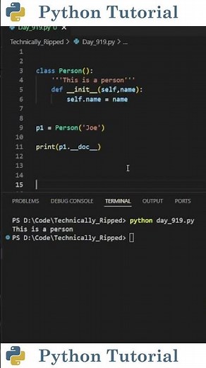 Creating Class Docstrings In Python | Python Tutorial